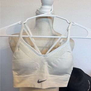 Nike White Strappy Light-Support Sports Bralette